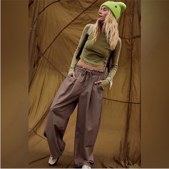 FP Free People Movement Straight Up Pants Large hickory tan brown Gorpcore new